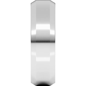 18K Yellow Or White Or Rose Gold Beveled-Edge Comfort-Fit Flat Band