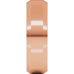 18K Yellow Or White Or Rose Gold Beveled-Edge Comfort-Fit Flat Band