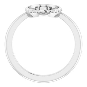 14K White Gold Polished Miraculous Medal Ring Size 7