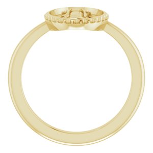 14K Yellow Gold Polished Miraculous Medal Ring Size 7