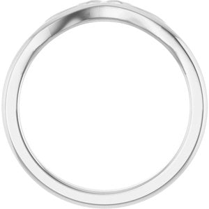 14K White Gold Polished Stackable Crown Ring Size 7