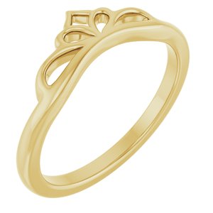14K Yellow Gold Polished Stackable Crown Ring Size 7