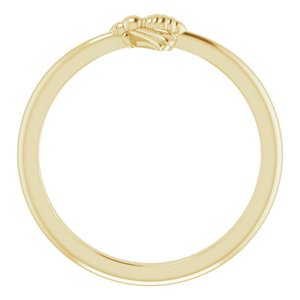 14K Yellow Gold None Polished Stackable Bee Ring Size 7