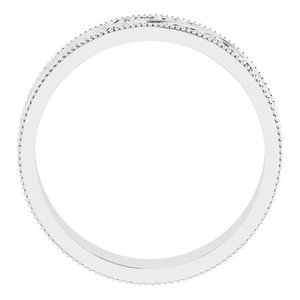 14K Yellow Or White Or Rose Gold Or Sterling Silver Or Platinum Milgrain Edge Floral Flat Band