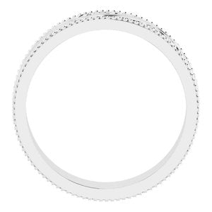 14K Yellow Or White Or Rose Gold Or Sterling Silver Or Platinum Milgrain Edge Floral Flat Band