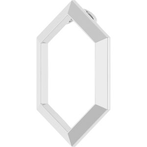 14K White Gold 21.68 X 14.55 Mm Polished Geometric Pendant