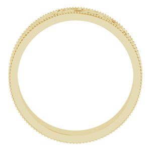 14K Yellow Gold 6 Mm Polished Sculptural Milgrain Band Size 12