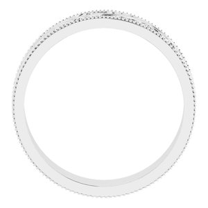 14K Yellow Or White Or Rose Gold Or Sterling Silver Or Platinum Milgrain Edge Floral Flat Band