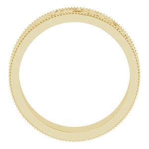 14K Yellow Or White Or Rose Gold Or Sterling Silver Or Platinum Milgrain Edge Floral Flat Band