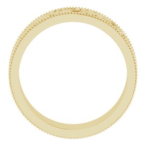 14K Yellow Or White Or Rose Gold Or Sterling Silver Or Platinum Milgrain Edge Floral Flat Band