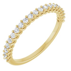 14K Yellow Gold Natural Diamond Round 1.5 Mm Polished 1/4 Ctw Natural Diamond Anniversary Band Size 7