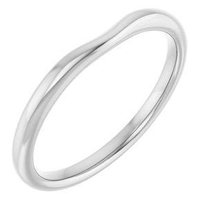 Platinum Polished Matching Band For Round Center Size 7