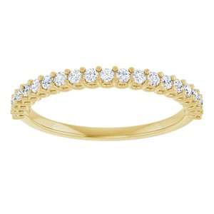 14K Yellow Gold Natural Diamond Round 1.5 Mm Polished 1/4 Ctw Natural Diamond Anniversary Band Size 7