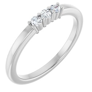 14K White Gold Round 2.25 Mm Polished 1/6 Ctw Lab-Grown Diamond Anniversary Band Size 7