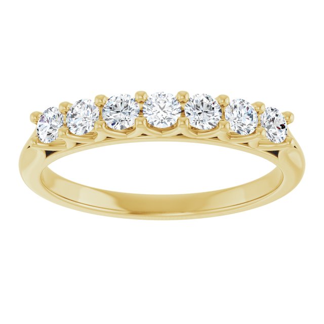 14K Yellow Or White Gold Round Polished Lab-Grown Diamond Anniversary Band