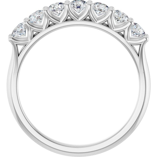 14K Yellow Or White Gold Or Platinum Round Polished Natural Diamond Anniversary Band
