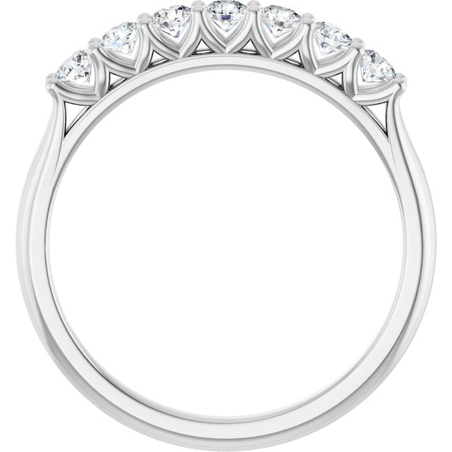 14K Yellow Or White Gold Or Platinum Round Polished Natural Diamond Anniversary Band