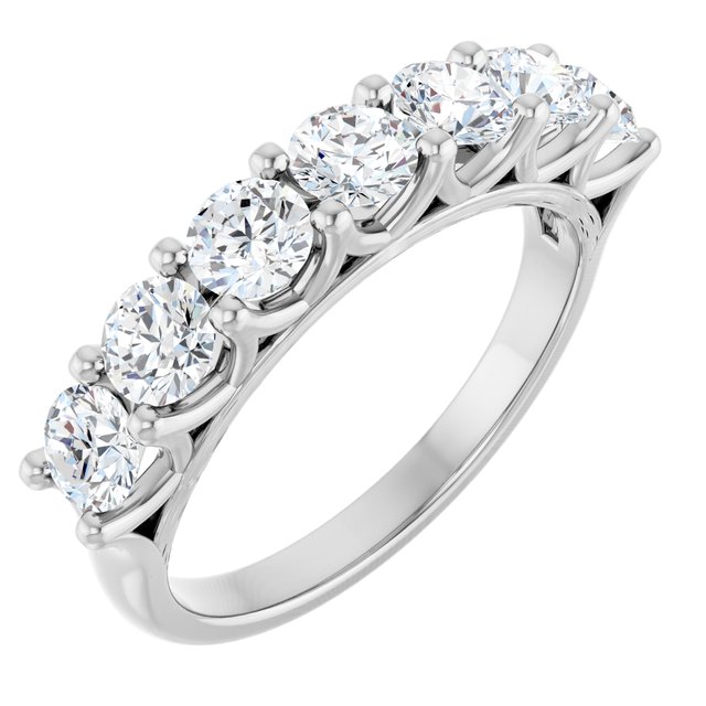 14K Yellow Or White Gold Round Polished Lab-Grown Diamond Anniversary Band