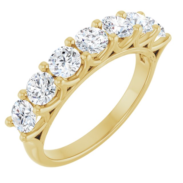 14K Yellow Or White Gold Round Polished Lab-Grown Diamond Anniversary Band