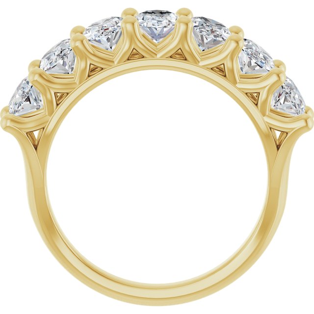 14K Yellow Gold Oval 6 X 4 Mm Polished 2 1/2 Ctw Lab-Grown Diamond Anniversary Band Size 7