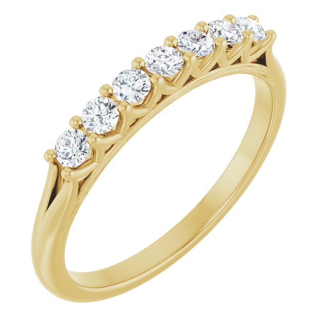 14K Yellow Or White Gold Or Platinum Round Polished Natural Diamond Anniversary Band