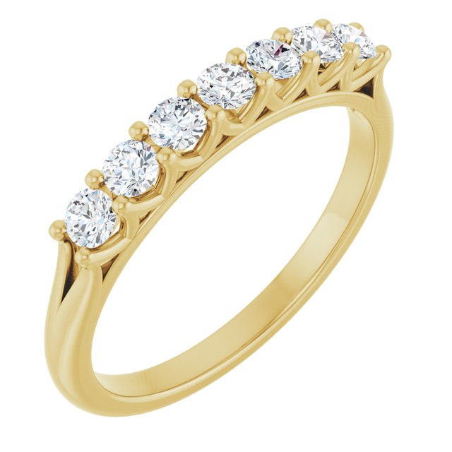 14K Yellow Or White Gold Round Polished Lab-Grown Diamond Anniversary Band