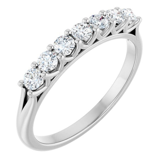 14K Yellow Or White Gold Or Platinum Round Polished Natural Diamond Anniversary Band