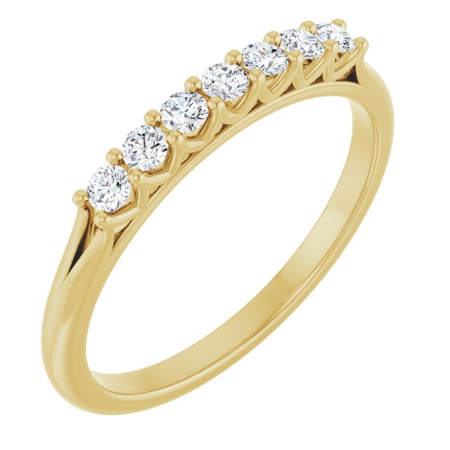 14K Yellow Or White Gold Or Platinum Round Polished Natural Diamond Anniversary Band