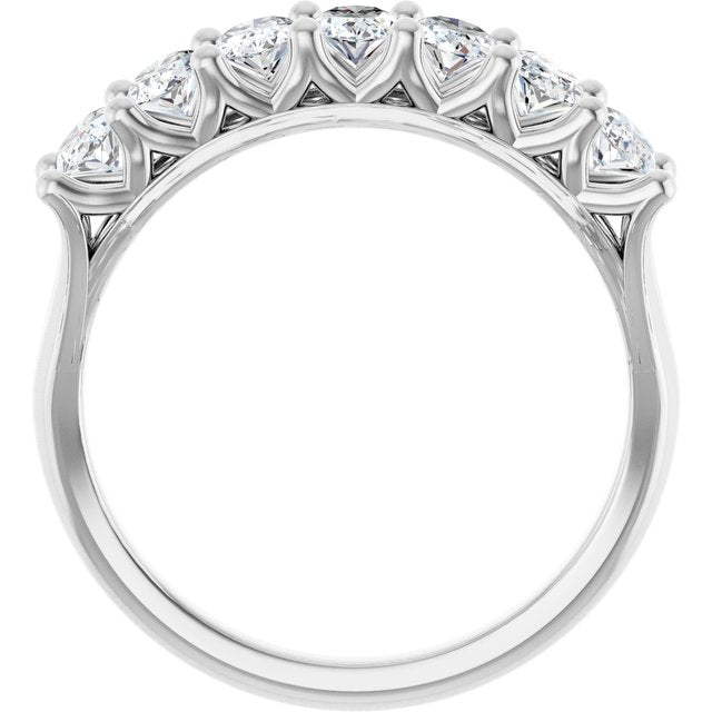14K White Gold Oval 5 X 3 Mm Polished 1 1/3 Ctw Lab-Grown Diamond Anniversary Band Size 7