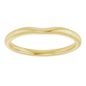 14K Yellow Gold Polished Matching Band For Oval Center Size 7