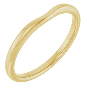 14K Yellow Gold Polished Matching Band For Oval Center Size 7