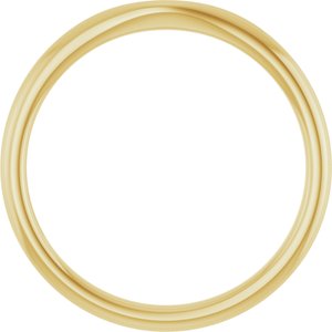 14K Yellow Gold Polished Matching Band For Oval Center Size 7
