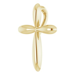 14K Yellow Gold 14.65 X 11.2 Mm Polished Cross Pendant