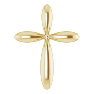 14K Yellow Gold 14.65 X 11.2 Mm Polished Cross Pendant