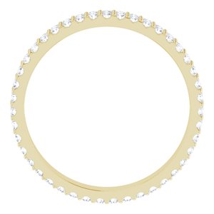 14K Yellow Gold Round 1.3 Mm Gh Si2-Si3 3/4 Ctw Natural Diamond Double Row Eternity Band Size 6
