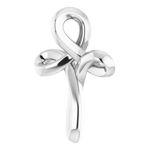 14K White Gold 13.35 X 10.42 Mm Polished Youth Cross Pendant
