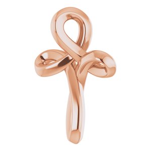 14K Rose Gold 13.35 X 10.42 Mm Polished Youth Cross Pendant