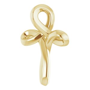 14K Yellow Gold 13.35 X 10.42 Mm Polished Youth Cross Pendant
