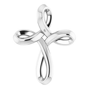 14K White Gold 13.35 X 10.42 Mm Polished Youth Cross Pendant