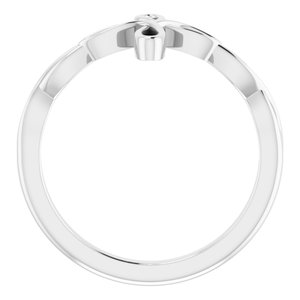 14K White Gold Polished Cross Ring Size 7