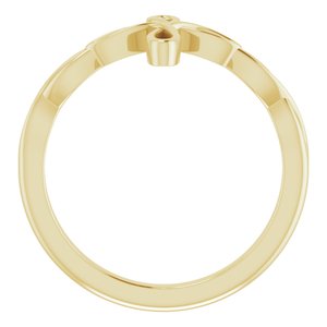 14K Yellow Gold Polished Cross Ring Size 7