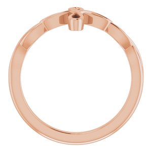 14K Rose Gold Polished Cross Ring Size 7