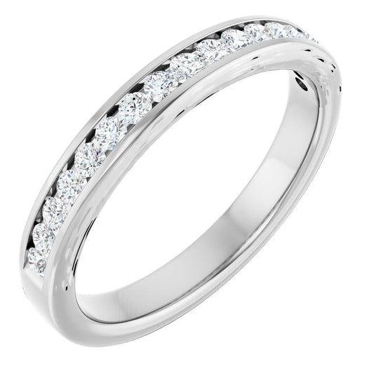 14K White Gold Round 1.7 Mm Si2-Si3, G-I Polished 1/4 Ctw Lab-Grown Diamond Anniversary Band, Size 7