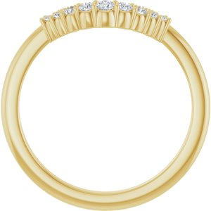 14K Yellow Gold Round 2 Mm 1/6 Ctw Natural Diamond Contour Band Size 7