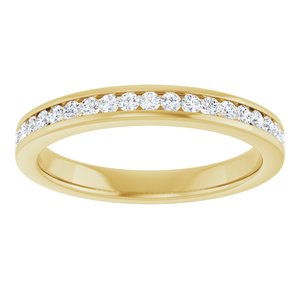 14K Yellow Gold Round 2.75 Mm G-H Si2-Si3 7/8 Ctw Natural Diamond Anniversary Band Size 7