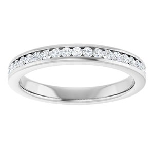 14K White Gold Round 2.5 Mm G-H Si1-Si2 3/4 Ctw Lab-Grown Diamond Anniversary Band Size 7