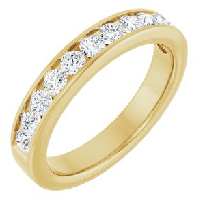 14K Yellow Gold Round 2.5 Mm G-H Si1-Si2 3/4 Ctw Lab-Grown Diamond Anniversary Band Size 7