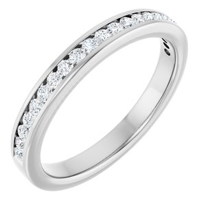 14K White Gold Round 2 Mm G-H Vs 3/8 Ctw Natural Diamond Anniversary Band Size 7