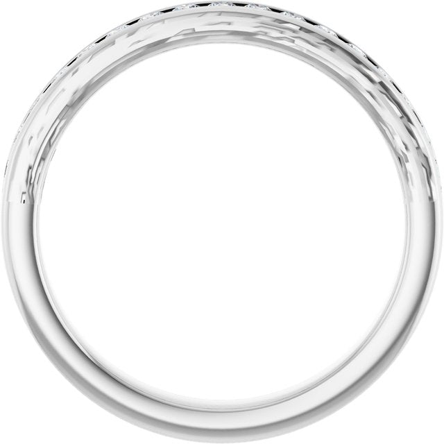 14K White Gold Round 1.7 Mm Si2-Si3, G-I Polished 1/4 Ctw Lab-Grown Diamond Anniversary Band, Size 7