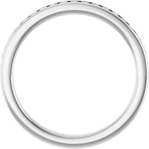 14K White Gold Round 2.5 Mm G-H Si1-Si2 3/4 Ctw Lab-Grown Diamond Anniversary Band Size 7